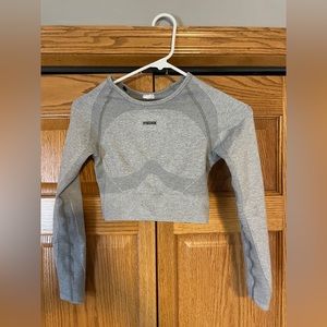 Gymshark Gray Long Sleeve Crop Top